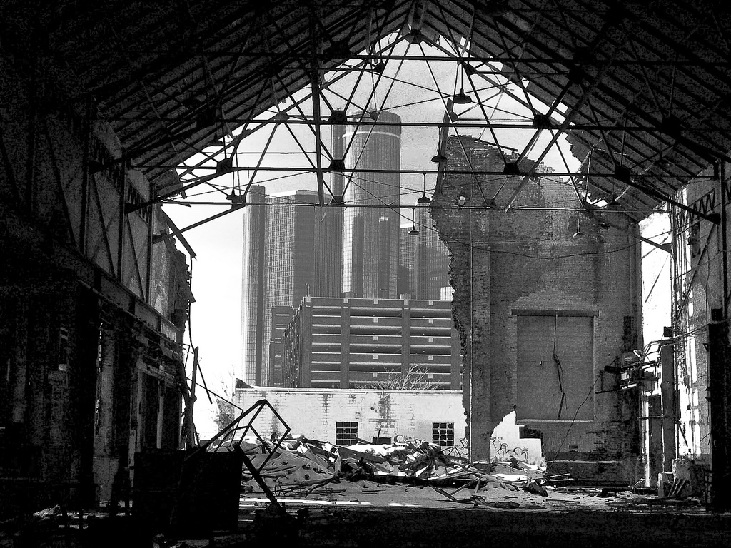 Demolished Detroit Screw Works warehouse, Atwater & Riopelle.